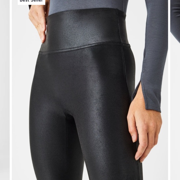 NWT Spanx Faux Leather Leggings Black Medium - Picture 4 of 15